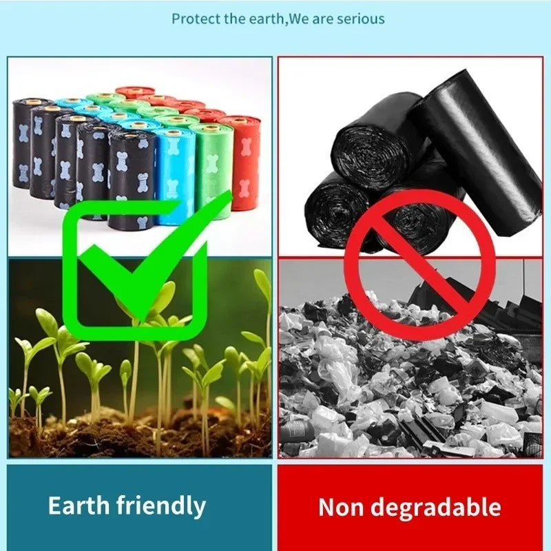 6/8/16Rolls Pet Dog Poop Bags Biodegradable Bulk Biobase Scented Poo Bag Degradable Cat Waste Bags Eco-Friendly Doggie Outdoor