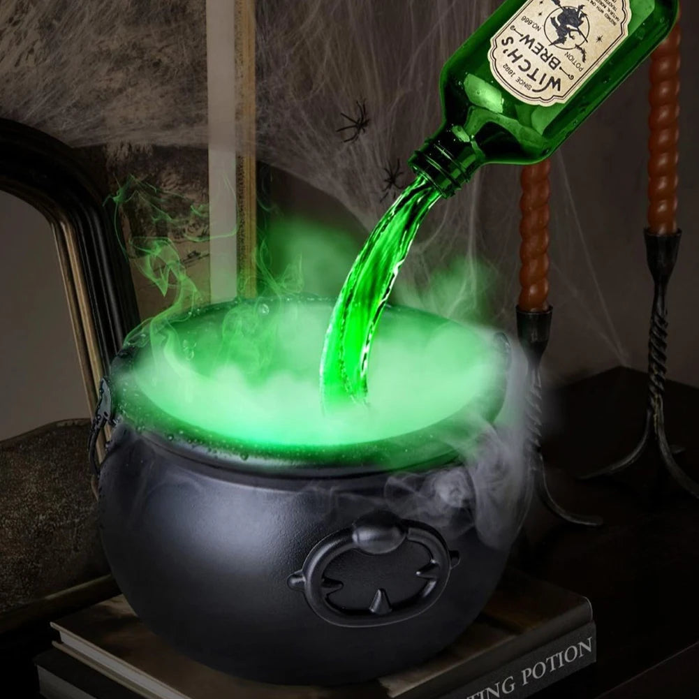 Halloween Decorations Magic Float Bottle with Witches Cauldron and Mist Maker Party Decor for Home Table Mantel Kitchen Room