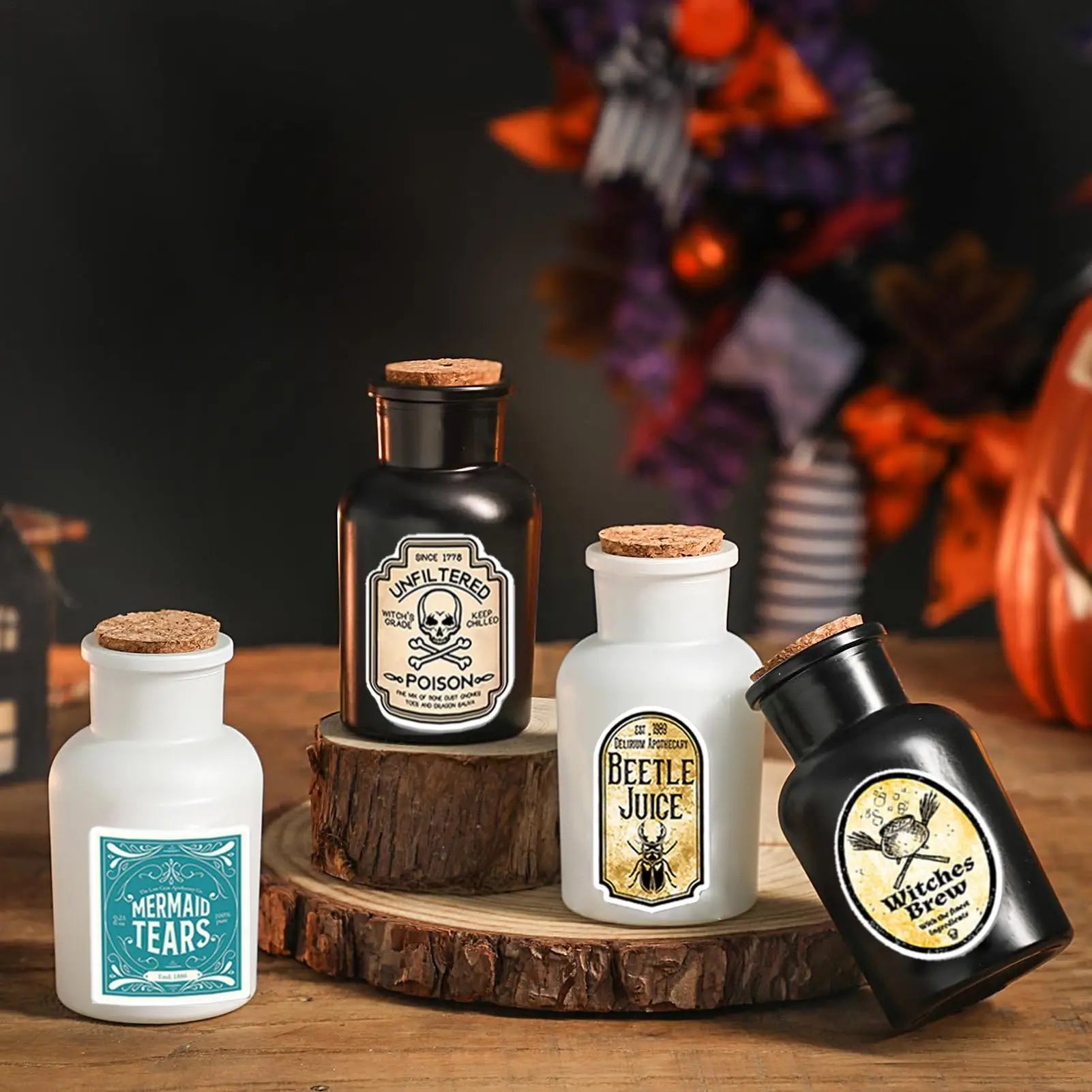 50Pcs Potion Label Stickers Potion Aesthetic Label Stickers for Water Bottle Halloween decor Wine Bottle Glassy Bottle Stickers