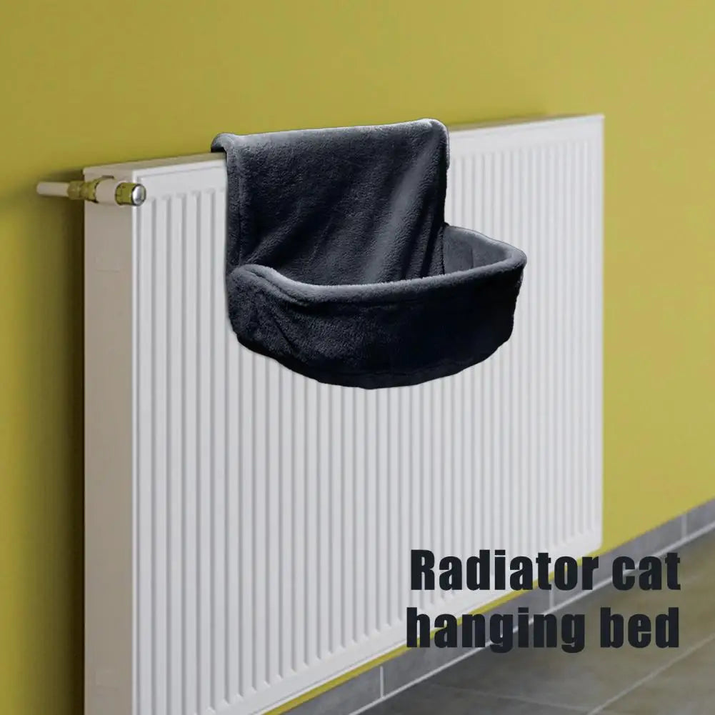 Cat Radiator Bed Hanging Cat Plush Bed with Strong Metal Frame Pet Winter Basket Hammock Hook Onto Radiator Up to 30kg