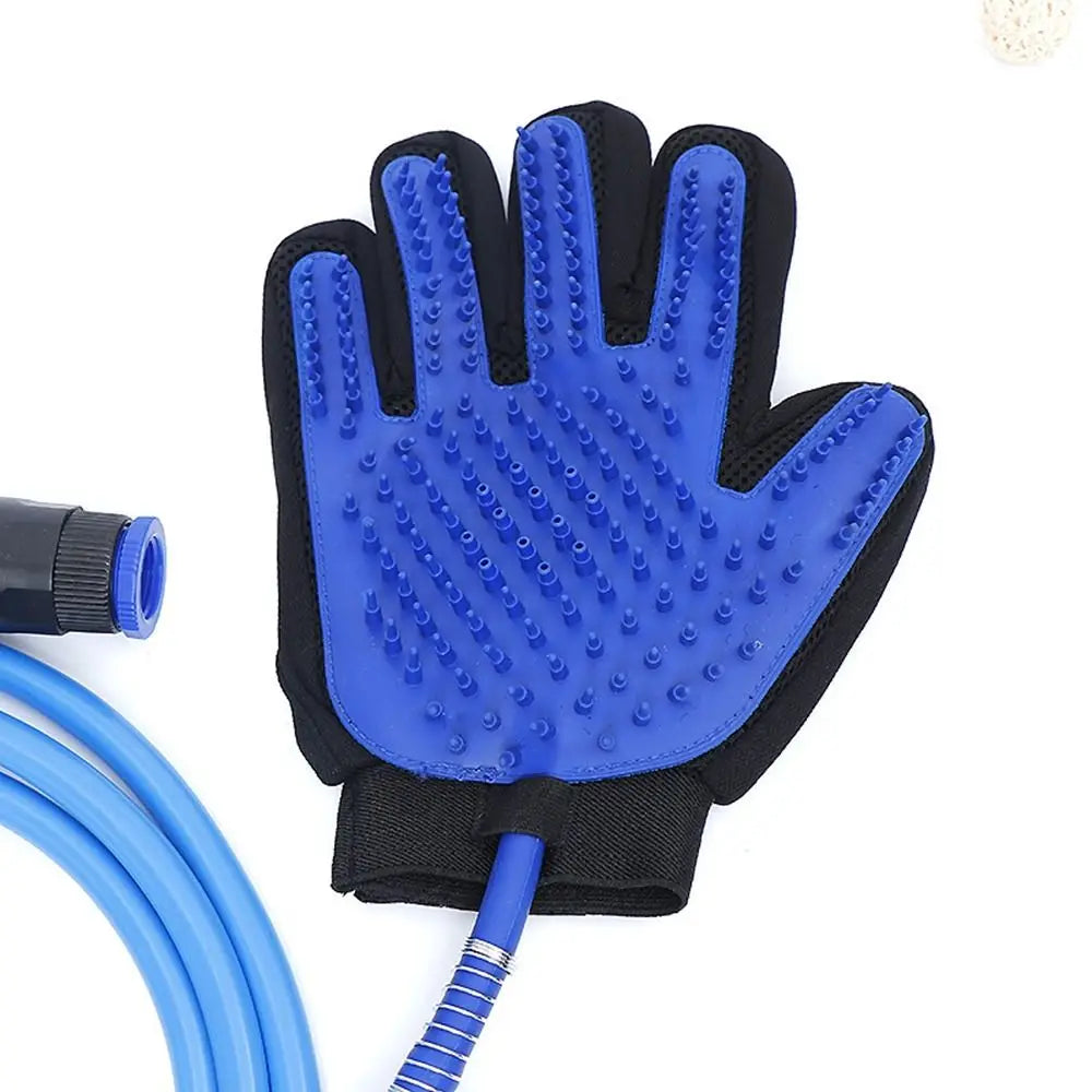 Adjustable Pet Spray Bathing Gloves Eco Friendly with Connecting Hose Dog Showerhead Dehairing Brush Pet Massage Glove