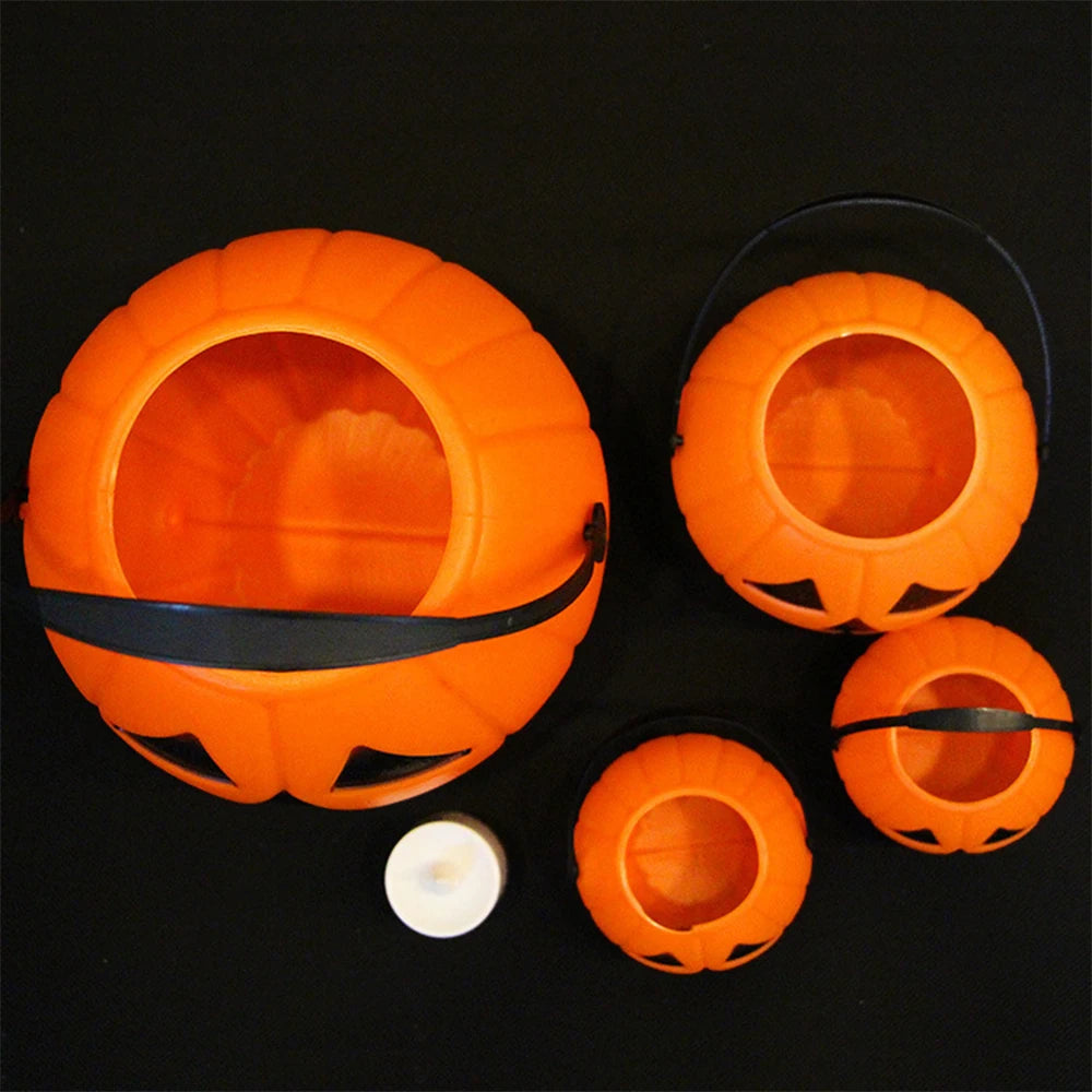 1pc Halloween Trick or Treat Pumpkin Bucket Candy Holder Portable Sweet Barrel Cute Design S/M/L Jar Kids Gift Decor Home/Hotel