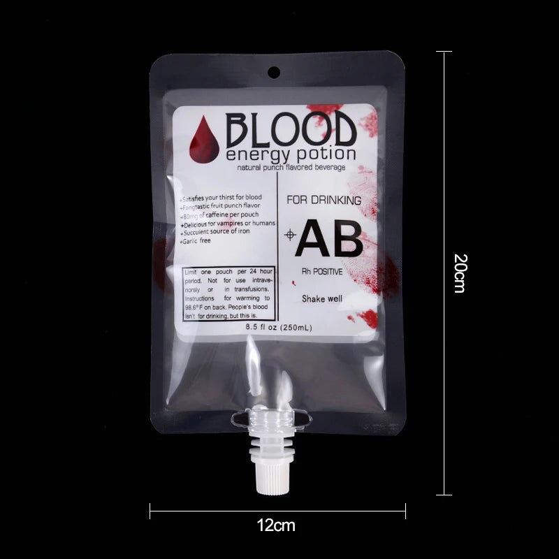Halloween Blood Bags For Drinks Iv Bags Fake Blood Bags Halloween Party Supplies Zombie Vampire Juice Puree Bag Drink Pouches