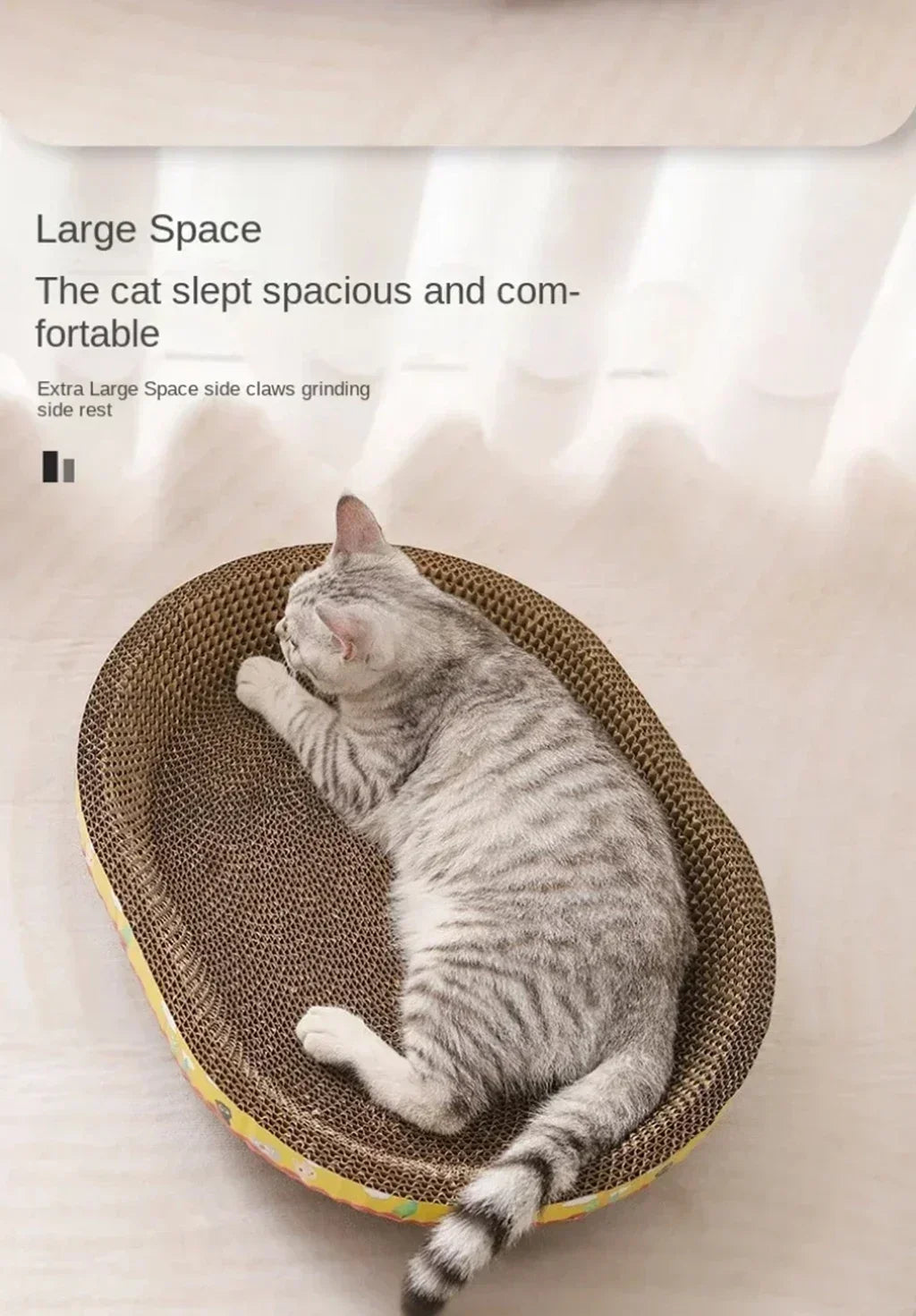 Cat Scratching Board Protect Furniture Grinding Claw Toys Oval Corrugated Paper Wear-resistant Cat Nest Cat Accessories