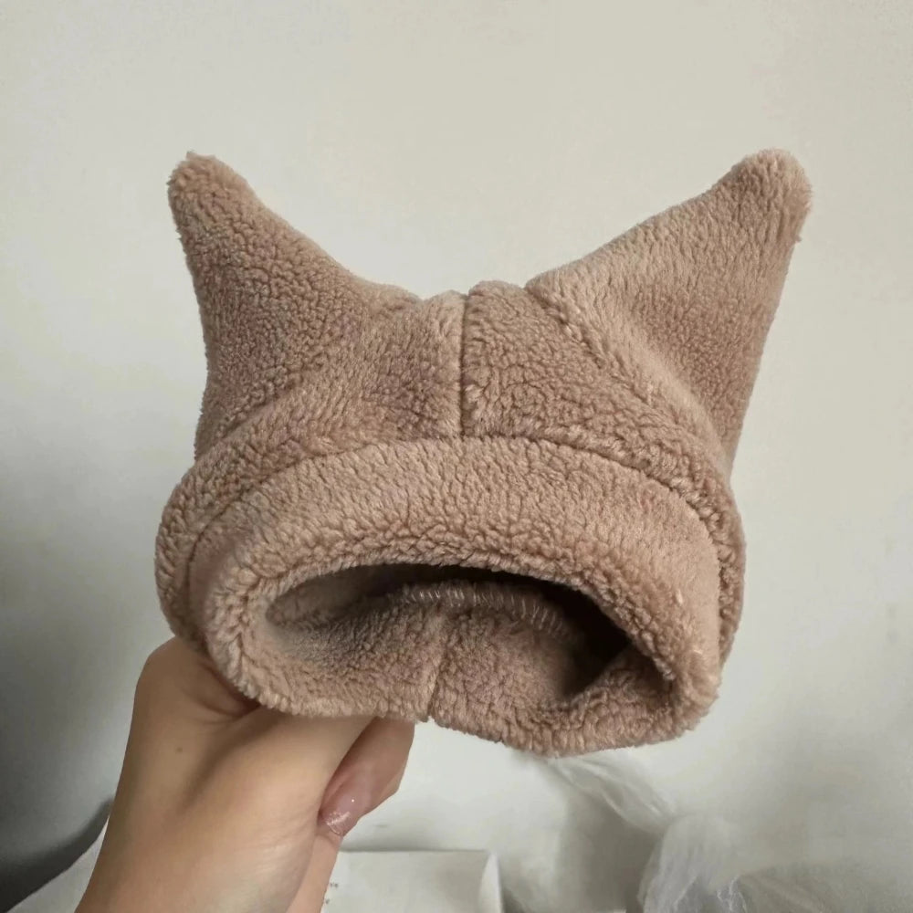 Warm Fleece Hat for Sphynx Cat Winter Khaki Head Protect in Cold Weater for Devon Rex Cute accessories for Kittens Cat Supplies