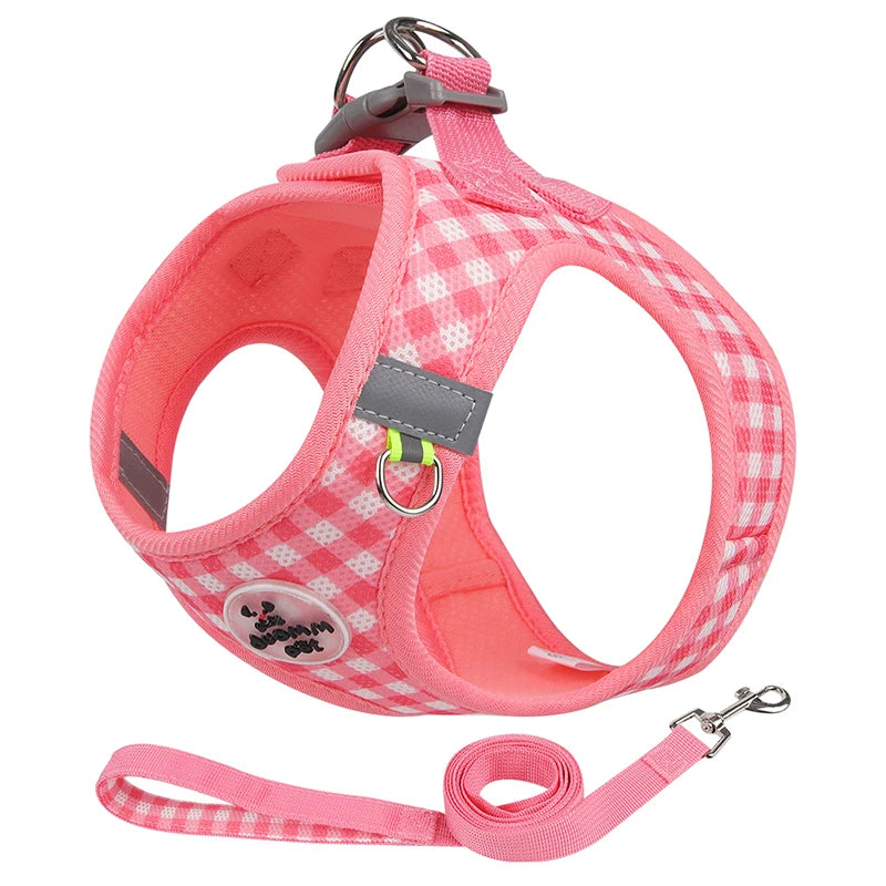 Cat Harness Fresh Plaid Cat Leashes Harness Anti-breakaway Adjustable Pet Harness for Cats and Puppies Accessories