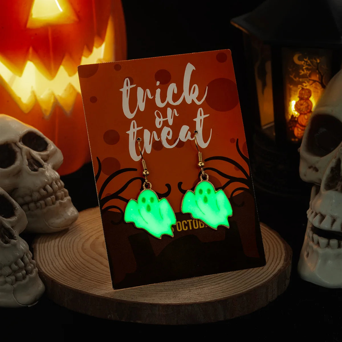 Trendy Luminous Halloween Ghost Pumpkin Dangle Earrings for Women Funny Festival Creative Party Gift Drop Earring Cute Jewelry