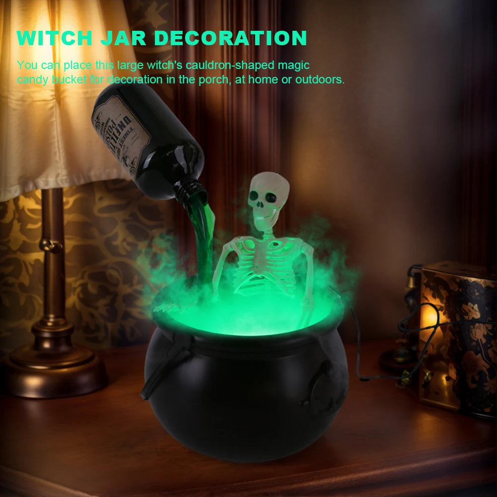 Halloween Decorations Magic Float Bottle with Witches Cauldron and Mist Maker Party Decor for Home Table Mantel Kitchen Room