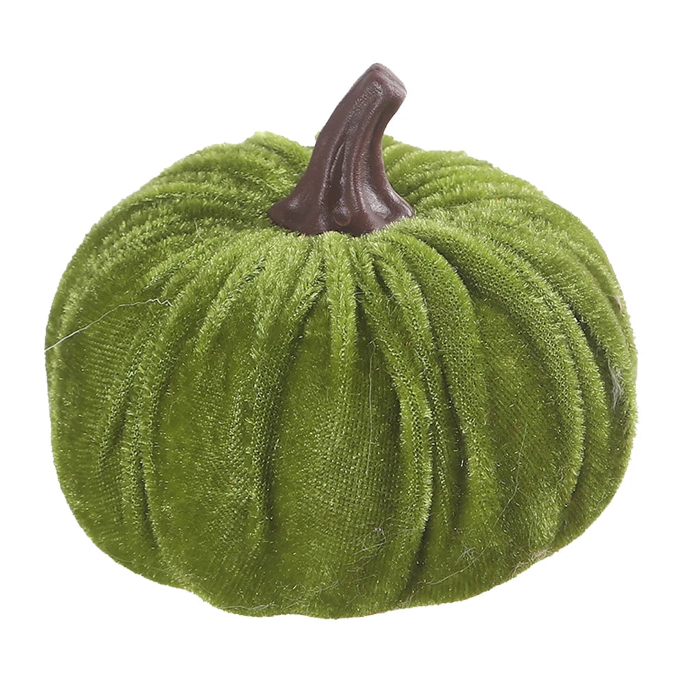 1pcs Small Velvet Pumpkins Faux Fabric Foam Pumpkin For Thanksgiving Halloween Decor Pumpkins Table Centerpiece For Wedding Deco