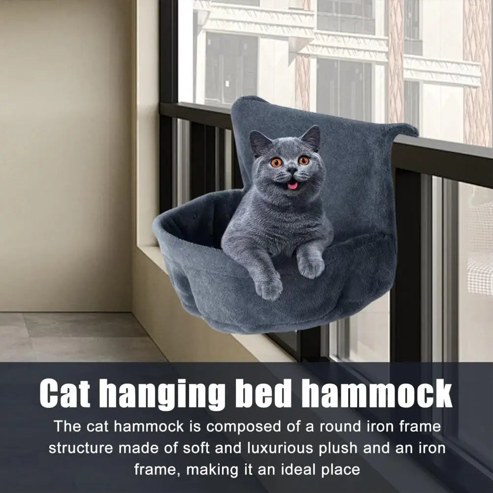 Cat Radiator Bed Hanging Cat Plush Bed with Strong Metal Frame Pet Winter Basket Hammock Hook Onto Radiator Up to 30kg