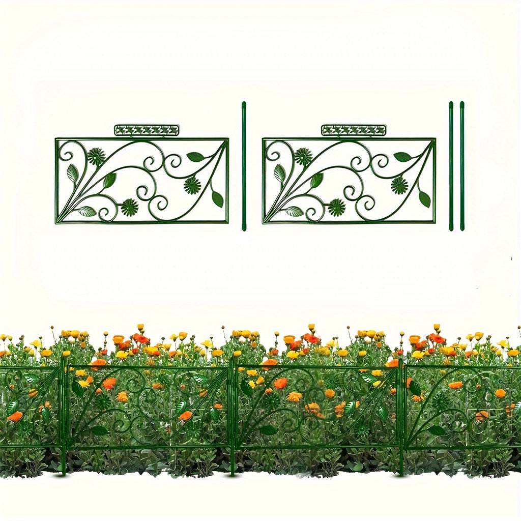 "Versatile Landscaping" Rustproof Decorative Garden Fence Border - No-Dig, Easy Install Flower Edging For Patio & Yard, Eco-Friendly Pp Material, Animal Barrier Included