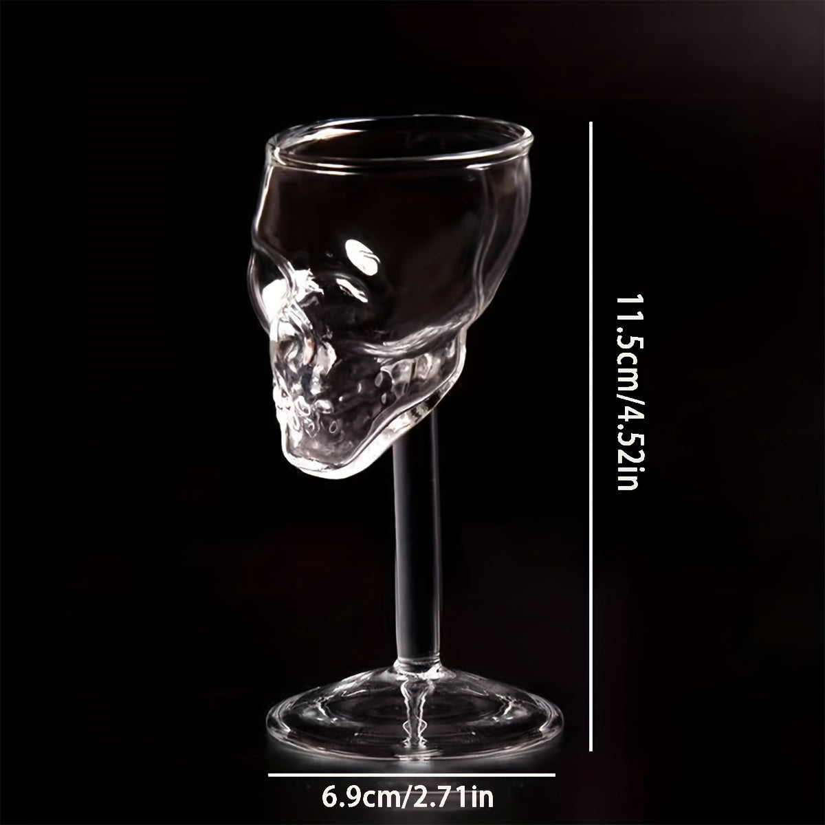 Skull-Shaped Glass Goblet - Reusable, Eco-Friendly Whiskey & Vodka Cup For Bars And Restaurants