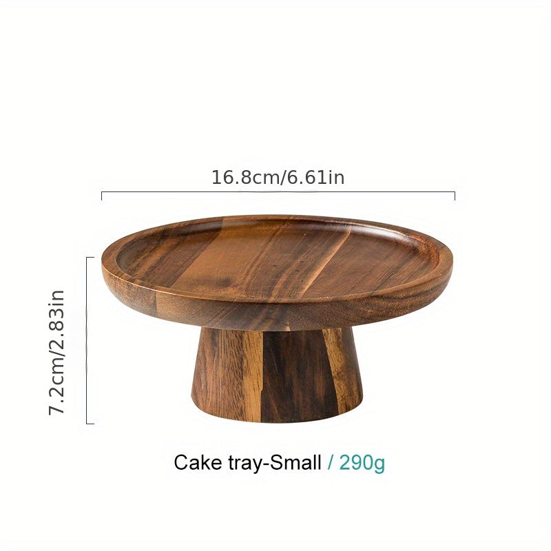 1PC Wood Round Dessert Plate, Wooden Cake Plate, Creative Food Serving Trays, Eco Naural Wood Dessert Fruit Snack Tray, Home Decor, Photography Props