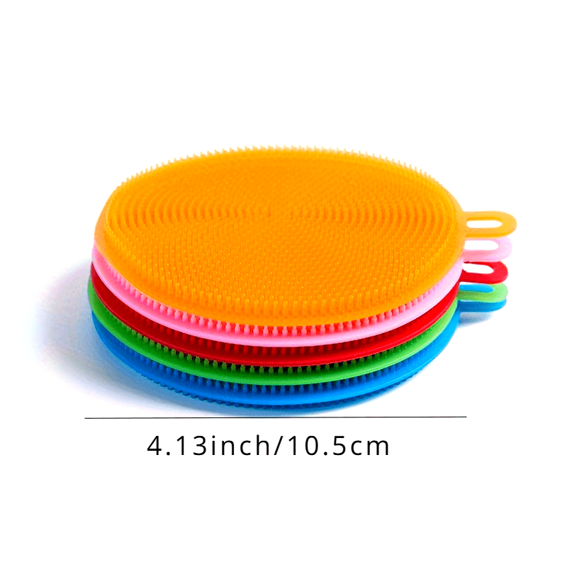 5pcs Silicone Dishwashing Scrubber Set - Reusable Uncharged Cleaning Brushes, Multipurpose Kitchen Scrub Pads for Pot, Dish, Fruit, Vegetable Cleaning - Eco-Friendly Scouring Brushes