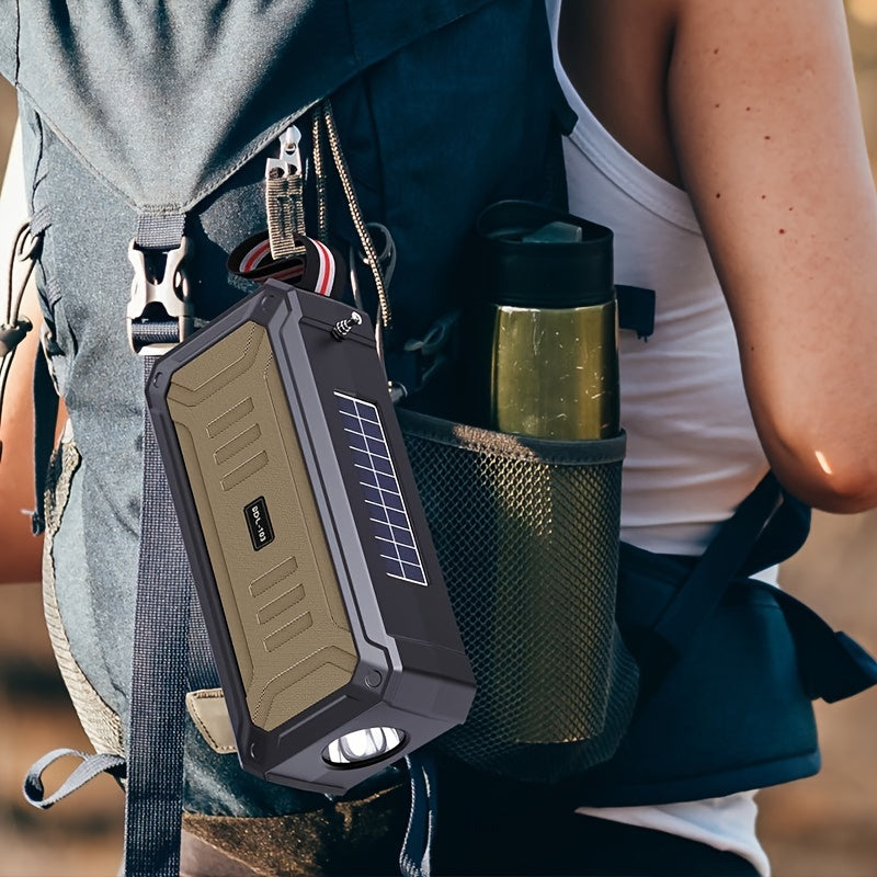 Solar Powered Wireless Speaker - Versatile and All-in-One with Easy USB Connectivity, Supports TF Card Playback, Built-in FM Radio, Eco-Friendly Solar Powered Charging, Cordless and Portable - Ideal for Camping, Hiking, Outdo