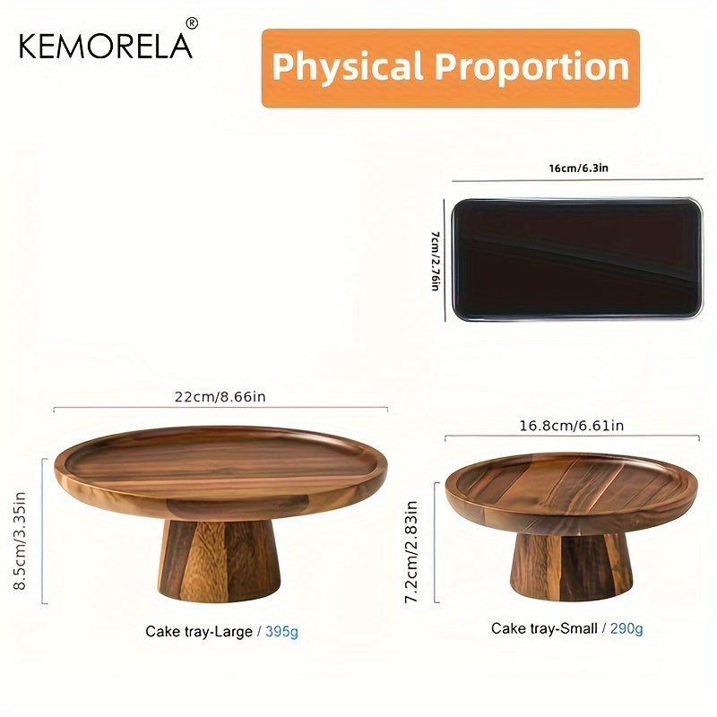 1PC Wood Round Dessert Plate, Wooden Cake Plate, Creative Food Serving Trays, Eco Naural Wood Dessert Fruit Snack Tray, Home Decor, Photography Props